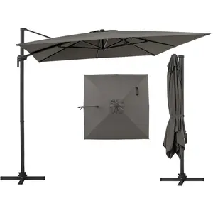 CostwayParasol Cantilever de 300cm Parasol Déporté Carré avec Rotation... pas cher