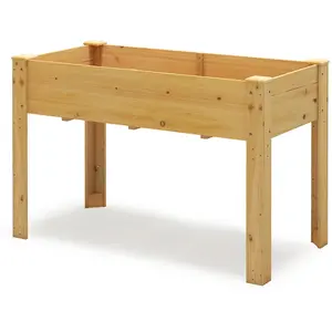 CostwayJardinière Surélevé en Bois avec Trou de Drainage Lit de Jardin... pas cher