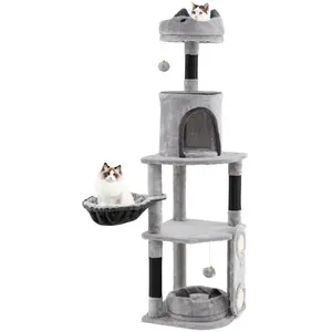 CostwayGrand Arbre à Chat Grande à Plusieurs Niveaux Poteaux et Planch... pas cher