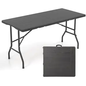 CostwayTable de Camping Pliante de 152 cm Table de Pique-Nique Pour 4 ...