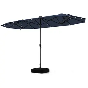CostwayParasol de Terrasse Double Face de 400 cm avec Lampes Solaires ... pas cher