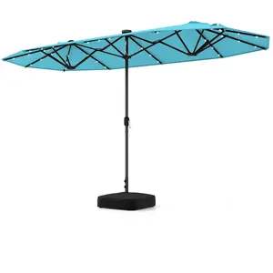 CostwayParasol de Terrasse Double Face de 400 cm avec Lampes Solaires ...