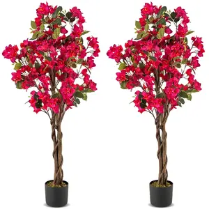 CostwayLot de 2 Plantes Artificielles Bougainvillier de 120cm Plante F... pas cher