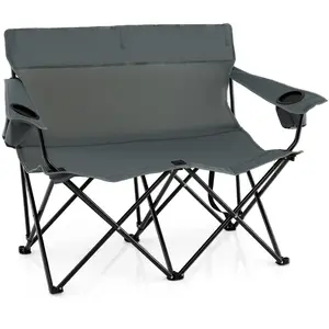 CostwayChaise de Camping Double Fauteuil Pliant pour 2 Personnes avec ... pas cher