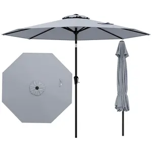 CostwayParasol de Patio 270CM Parasol Extérieur Résistant au Soleil av... pas cher