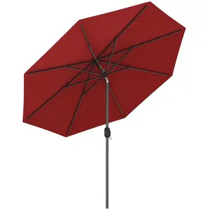 CostwayParasol Inclinable Dia. 2,70 m Manivelle en Acier Toile en Poly... pas cher