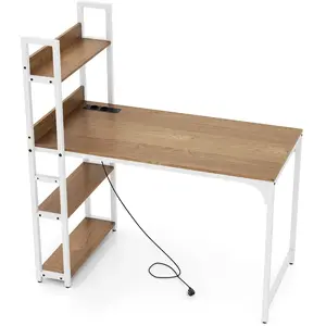 CostwayBureau d'Ordinateur avec Multiprise Bureau d'Étude de 120 CM av... pas cher