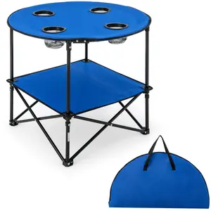 CostwayTable de Camping Pliante à 2 Niveaux Table de Pique-Nique Porta...