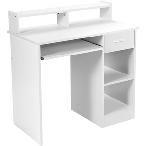 CostwayBureau d'Ordinateur avec Tiroir de Rangement et 2 Etagères Bure... pas cher