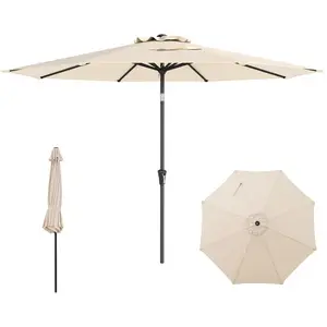 CostwayParasol de Patio 303CM Parasol d’Extérieur à Double Toit avec M... pas cher