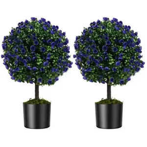 COSTWAY Lot de 2 Arbres de Buis Artificiel Topiaire 55 cm avec Pot en ...Vendu parcdiscount