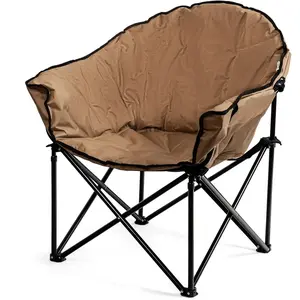 CostwayChaise de Camping Pliante Grand Format Chaise Ronde Lune Rembou... pas cher