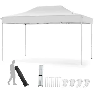 CostwayTonnelle de Jardin Instantanée 300x445 CM Tente de Jardin avec ... pas cher