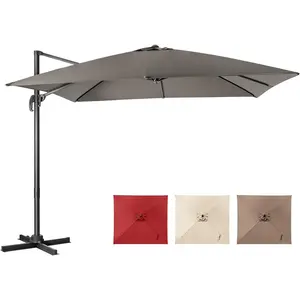 CostwayParasol Déporté Inclinable 3x3M avec Base Croisée Rotation à 36... pas cher