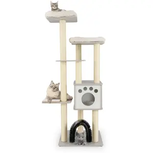 CostwayArbre à Chat 175CM à 6 Niveaux avec Niche et Coussin Amovible G... pas cher