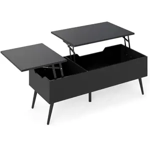 CostwayTable Basse Relevable Table Basse Moderne avec 2 Compartiments ... pas cher