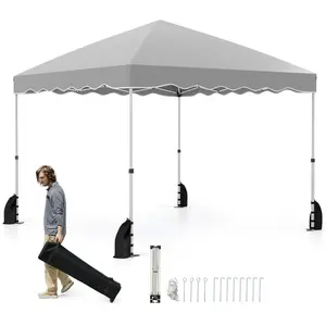 CostwayTonnelle Pliante 3 x 3 M Abri Extérieur Portable et Pliable ave... pas cher