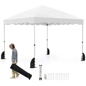 CostwayTonnelle Pliante 3 x 3 M, Abri Extérieur Portable et Pliable av... pas cher