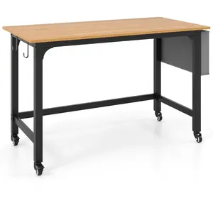 CostwayBureau d'Ordinateur Roulant 120 cm Bureau Informatique Mobile a... pas cher