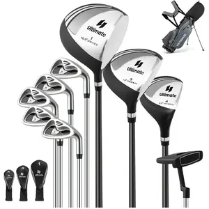 CostwayEnsemble de Clubs de Golf 9 Pièces pour Débutant avec Sac Trépi... pas cher