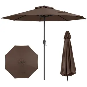 CostwayParasol de Terrasse de 260 cm Parasol à Manivelle avec 8 Balein... pas cher