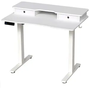 CostwayBureau Assis-Debout Electrique 100x60 cm avec 2 Tiroirs Réglabl... pas cher