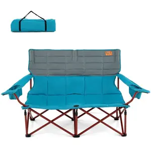 CostwayChaise de Camping Surdimensionnée 2 Places avec Accoudoirs Régl... pas cher