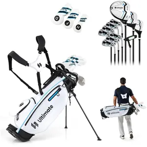 CostwayEnsemble Complet de Clubs de Golf pour Hommes 15 Pièces Droitie...