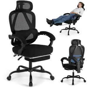 CostwayChaise de Bureau Ergonomique avec Repose-pieds Escamotable Faut... pas cher