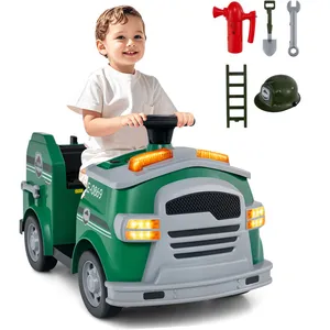 Comparateur de prix : 12V Camion de Pompiers Électrique Enfant avec Musique, Alarme, Klaxon,...
