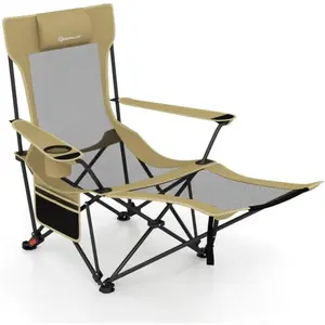 CostwayChaise de Camping avec Repose-pieds Amovible Dossier Réglable e... pas cher