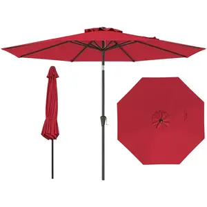 CostwayParasol de Patio 303CM à Double Toit avec Manivelle Inclinaison... pas cher
