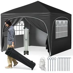 CostwayTonnelle de Jardin 3x3M avec 4 Parois Latérales Amovibles Tente... pas cher