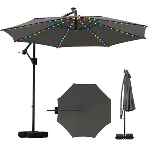 CostwayParasol Déporté Solaire 3 M avec Base Parasol Inclinable avec L...Vendu parcostway