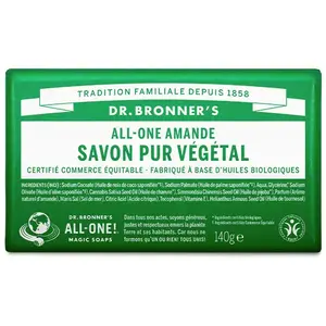 Pain de savon amande Dr Bronner's 140 g pas cher