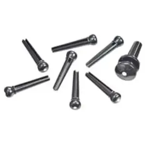 D'Addario Plastic Bridge Pins Ebony with Ivory Dot pas cher