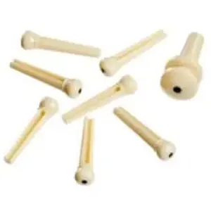 Comparateur de prix : Planet Waves Bridge Pins With End Pin Set Of 7 Ivory With Black Dot