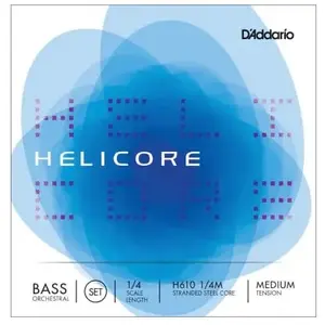 Comparateur de prix : D'Addario H610 1/4M - Jeu de cordes contrebasse orchestre Helicore, manche 1/4, Medium