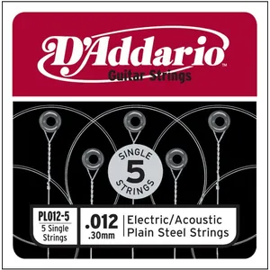 Comparateur de prix : D'Addario PL012-5, .012 - Pack de 5 Cordes au détail acier pur - guitare