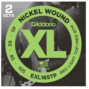Comparateur de prix : D'Addario D'addario Exl165-Tp - Pack De 2 Jeux Guitare Basse 45-105