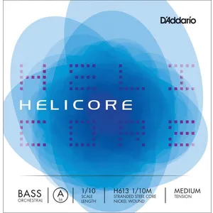 D'Addario H613 1/10M - Corde seule (la) contrebasse orchestre 1/10 Helicore, Medium