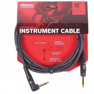 D'Addario Planet Waves PW-GRA-10 Custom Câble d'instrument à angle droit 3 m Noir pas cher