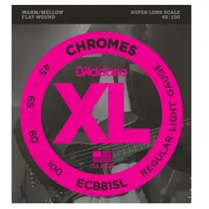 Comparateur de prix : D'Addario Chromes ECB81SL Cordes extra-longues pour basse Light 45-100