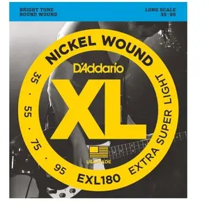 Comparateur de prix : D'Addario D'Addario EXL180 Nickel Wound Bass Extra Super Light 35/95 Long Scale