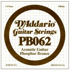 Daddario Corde au détail Guitare acoustique Filée Phosphore Bronze 062 - PB062
