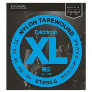 Daddario D'Addario ETB92-5 Tapewound 5-St Bass Medium 50/135 Long Scale pas cher