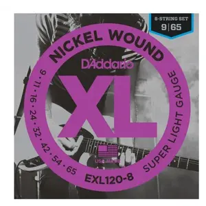 Comparateur de prix : D'Addario EXL120-8 Super light 9-65- Jeu de cordes guitare électrique 8 cordes
