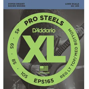 Comparateur de prix : D'Addario ProSteels EPS165 Cordes longues pour basse Custom Light 45-105