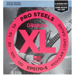 Comparateur de prix : D'Addario Jeu de cordes basse électrique 5 cordes Prosteels 45-130 Long - EPS170-5