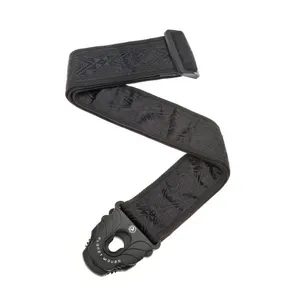 Comparateur de prix : D'Addario 50PLB01 - Sangle de guitare Planet Lock, Black Satin